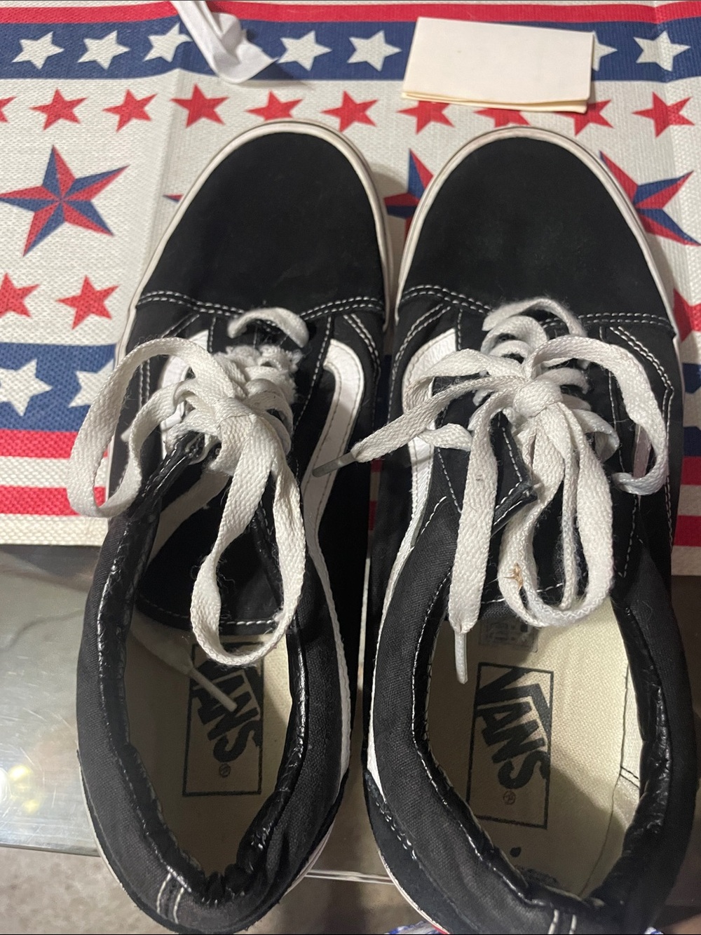 Vans Black & White Low-Top Skate Shoes